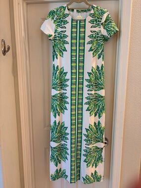 NWT Lilly Pulitzer ChillyLilly Maxi Dress Kitts Green Shady Babe, UPF 50, size S